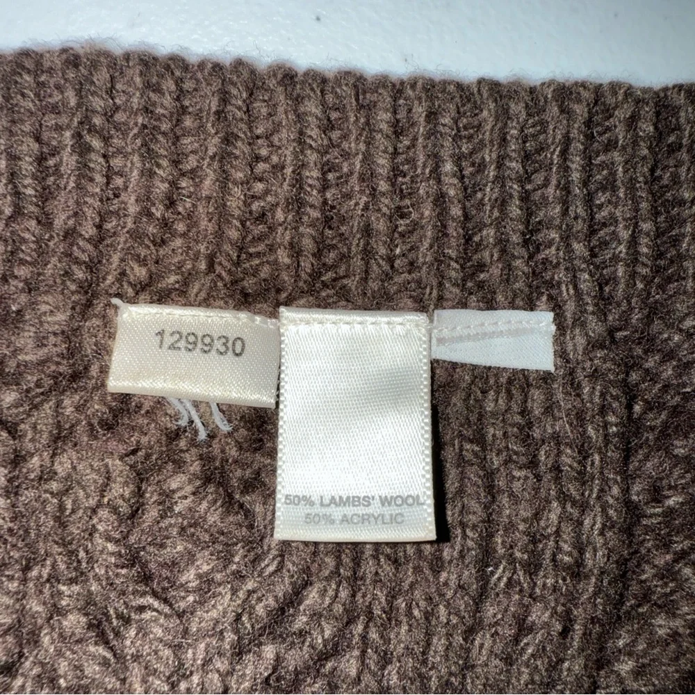 Ann Taylor Loft Brown Cable Knit Lambswool Blend Shrug‎ Bolero Wrap One Size